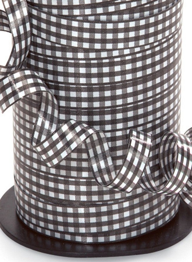 Black and White Gingham Curling Ribbon - 3/8 in. Wide x 250 Yards